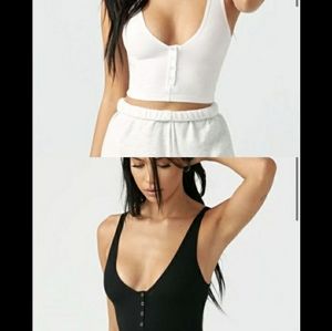 2 Joah brown snap crop tops